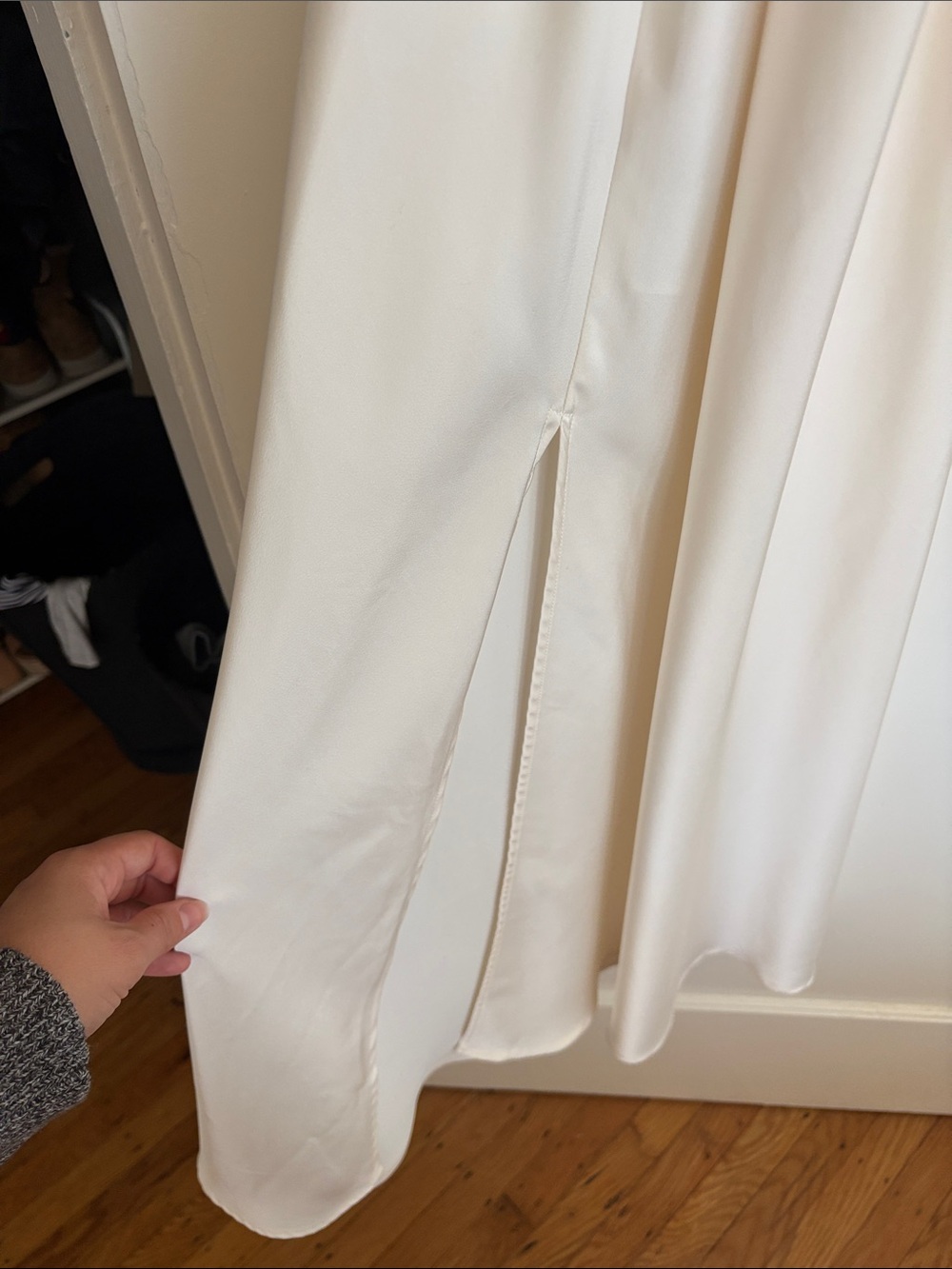 H&M Minimal White Slip Maxi Dress with slit - Picture 9 of 9